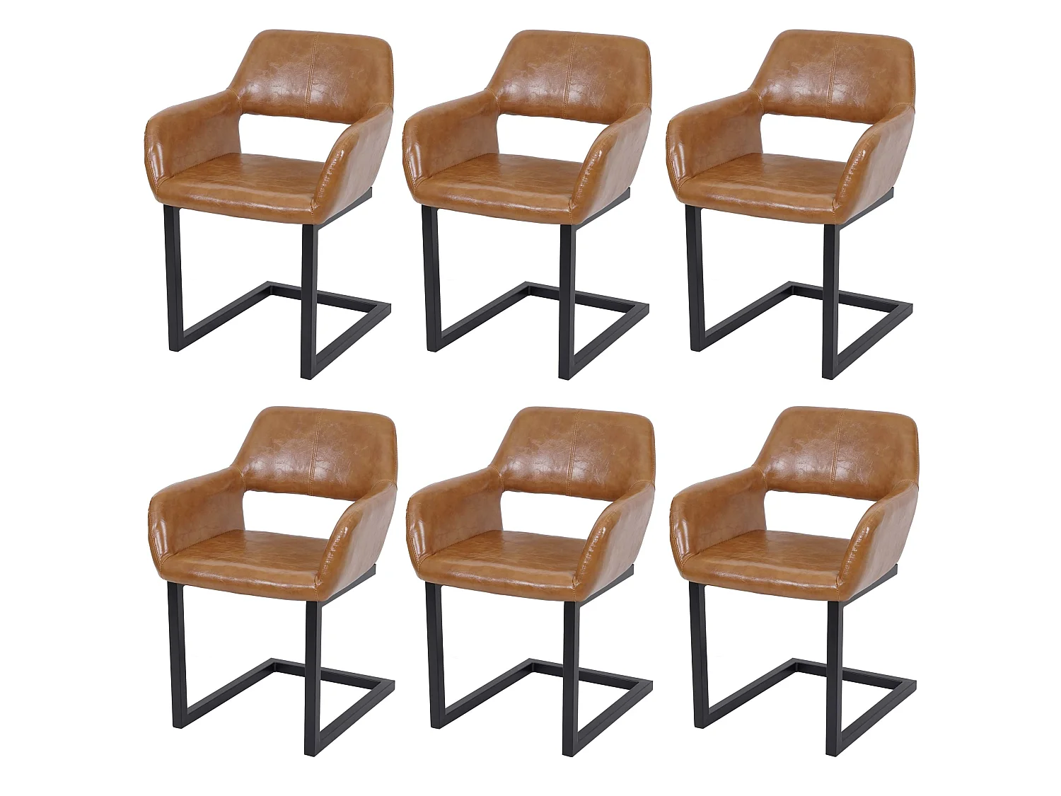 Chaise de salle à manger MCW-A50 II (lot de 6),  simili daim, brun