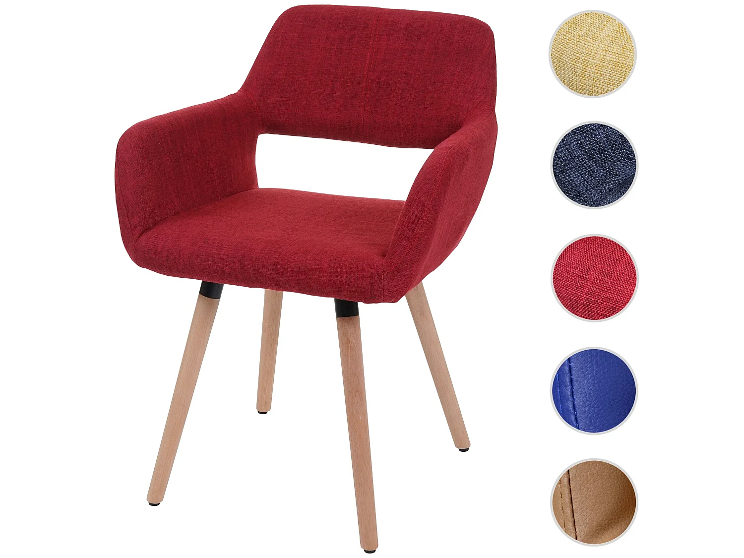 Chaise de salle à manger MCW-A50 II,  tissu, rouge pourpre