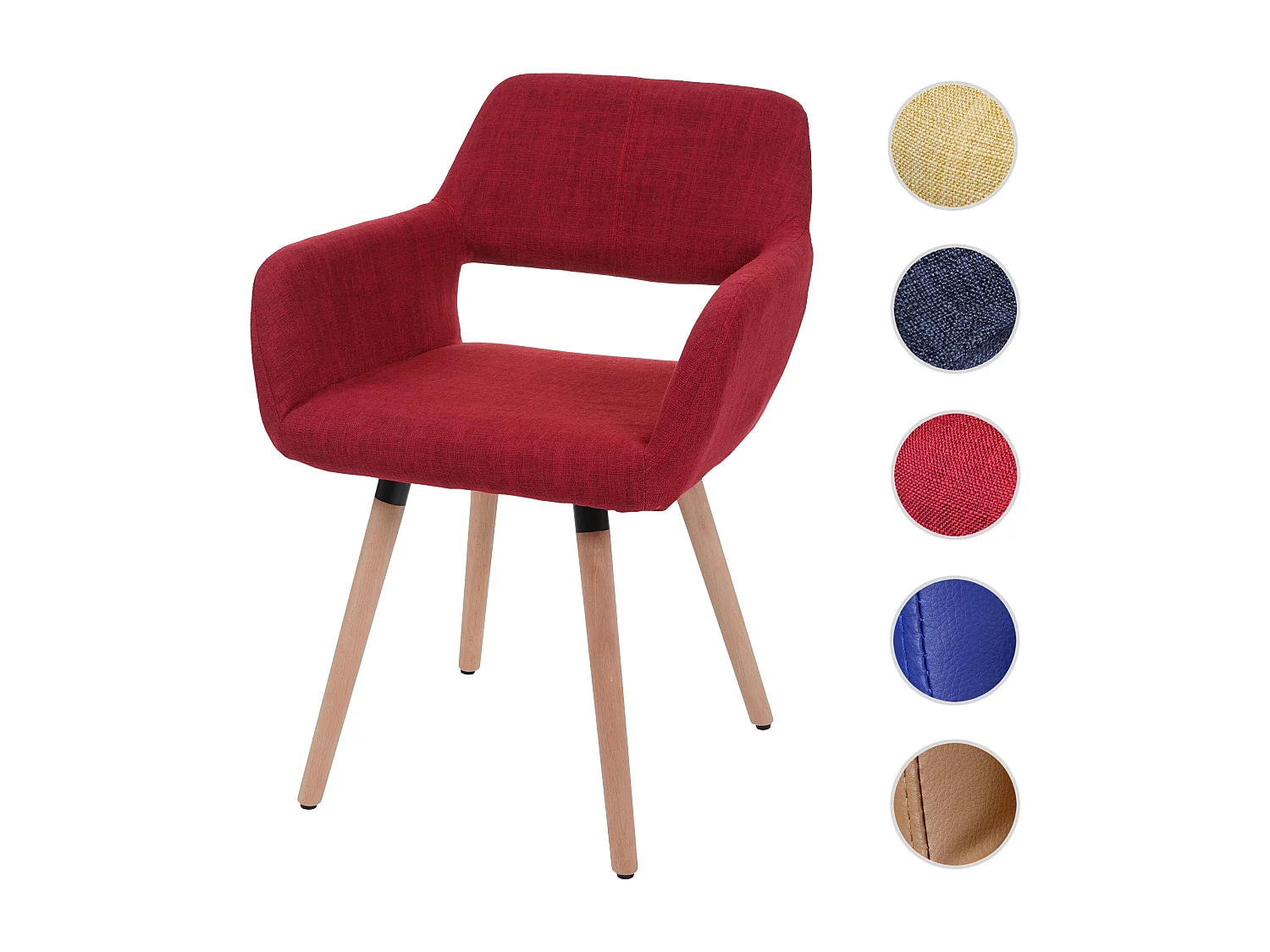 Chaise de salle à manger MCW-A50 II,  tissu, rouge pourpre