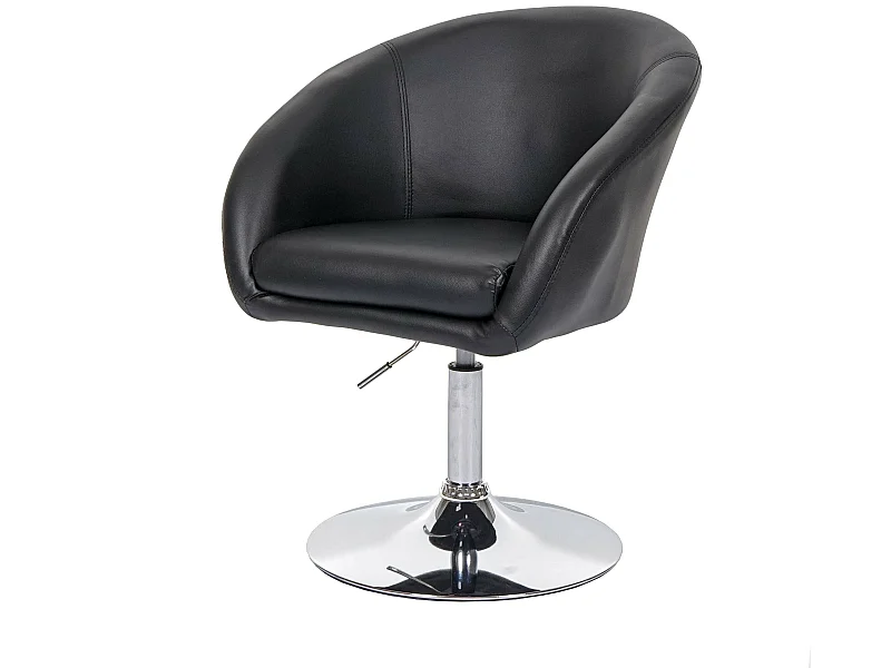 Cadeira de jantar MCW-F19,  couro sintético preto