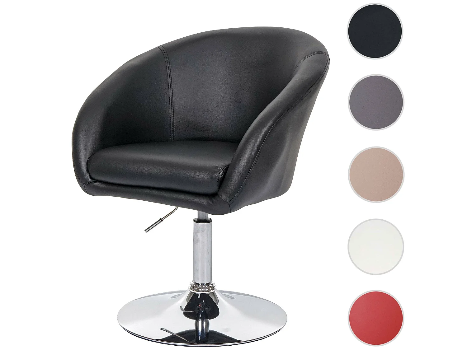 Eetkamerstoel MCW-F19,  kunstleer zwart