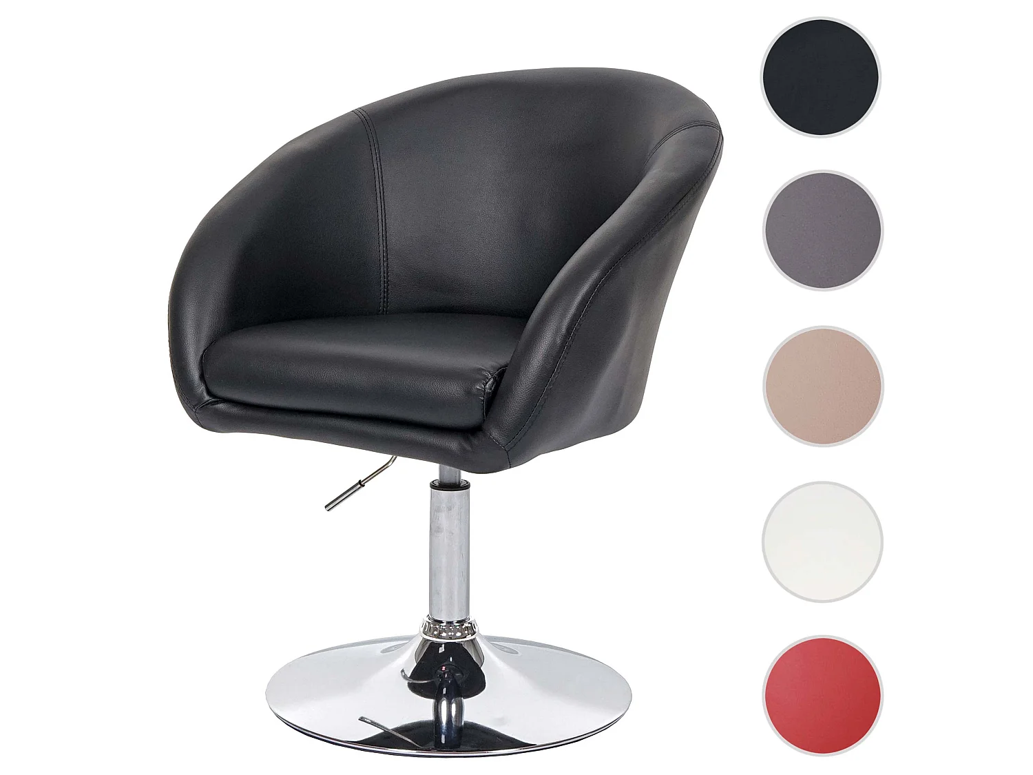 Eetkamerstoel MCW-F19,  kunstleer zwart