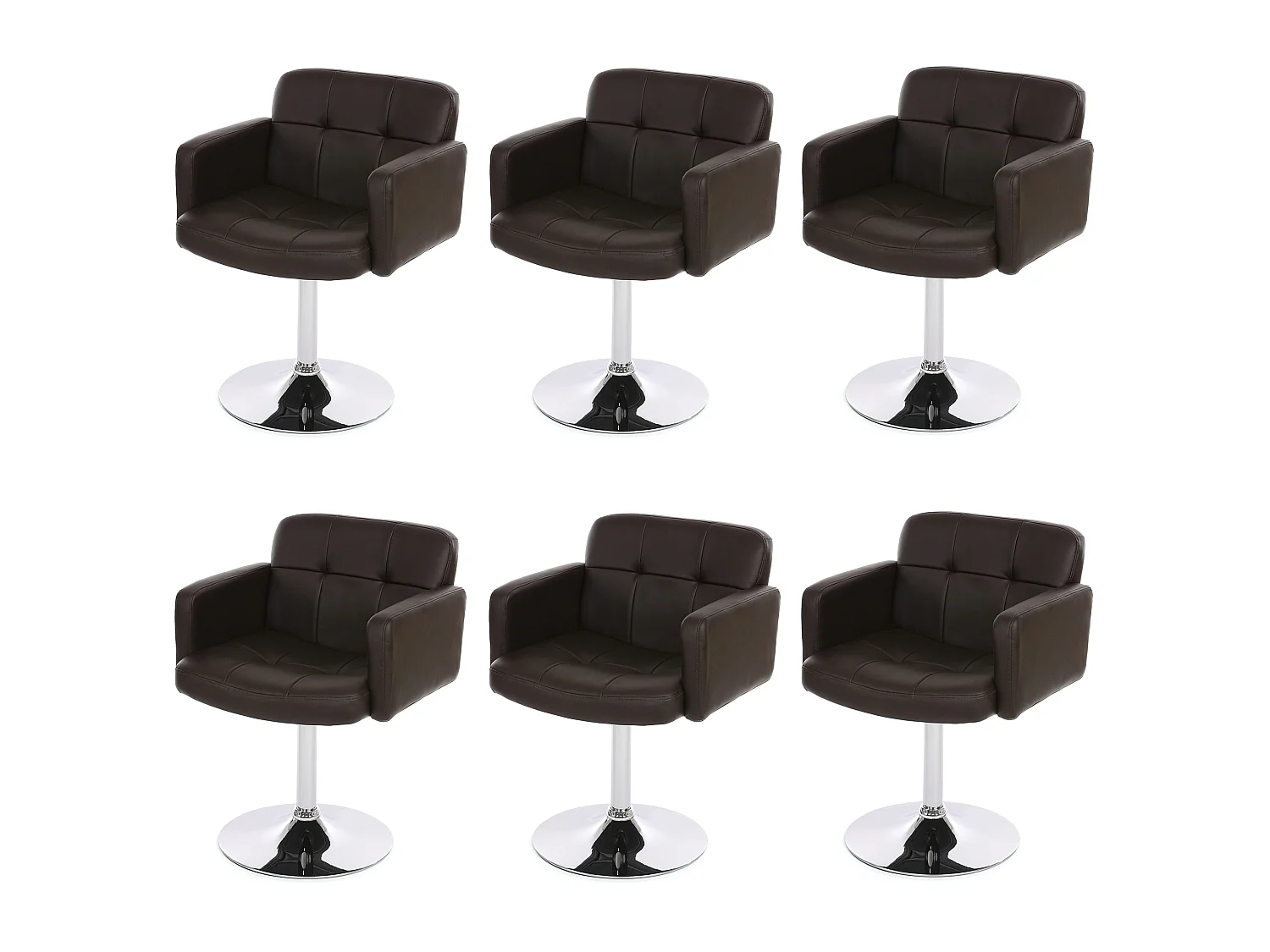 Eetkamerstoel Houston (set van 6),  bruin