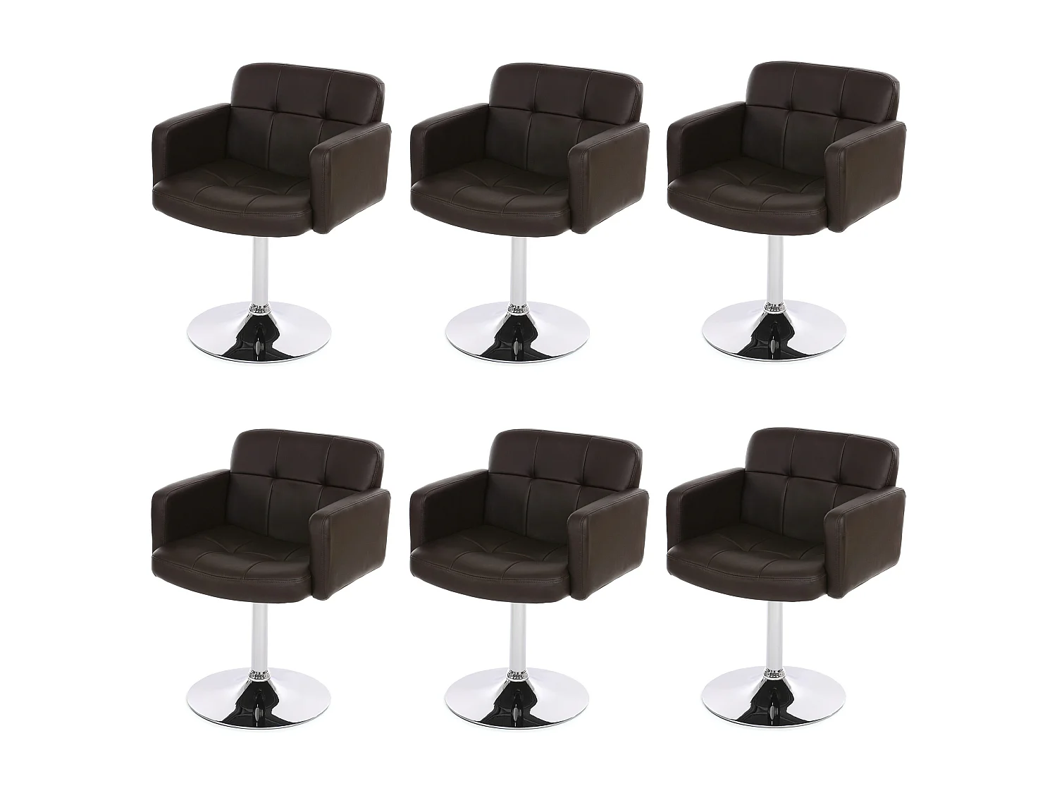 Chaise de salle à manger Houston (lot de 6),  marron