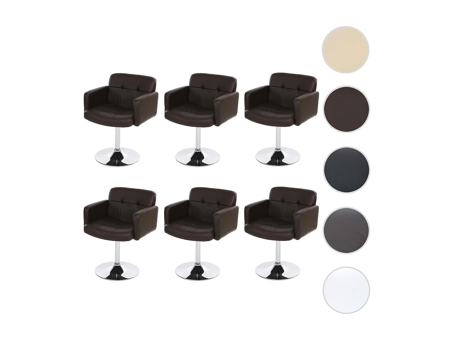 Chaise de salle à manger Houston (lot de 6),  marron