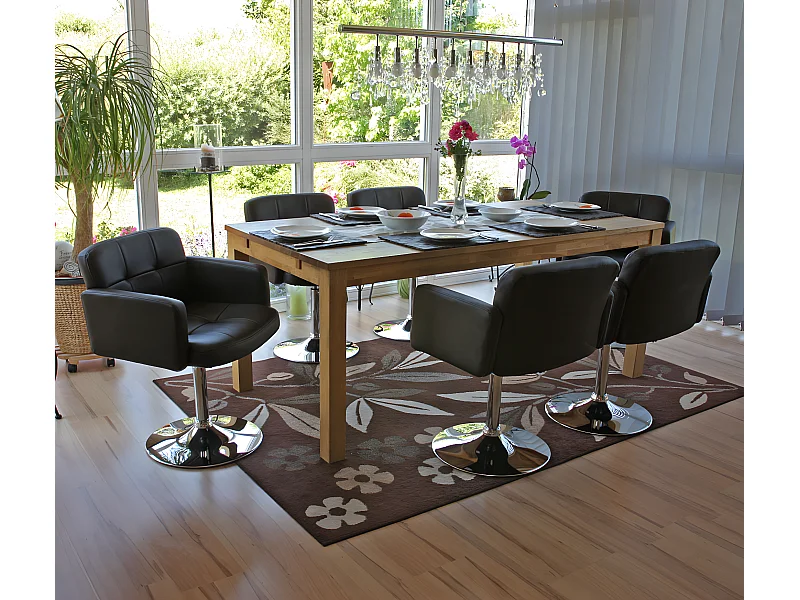 Set 6x sedie Lounge Orlando M10 cromo ecopelle 55x60x80cm marrone