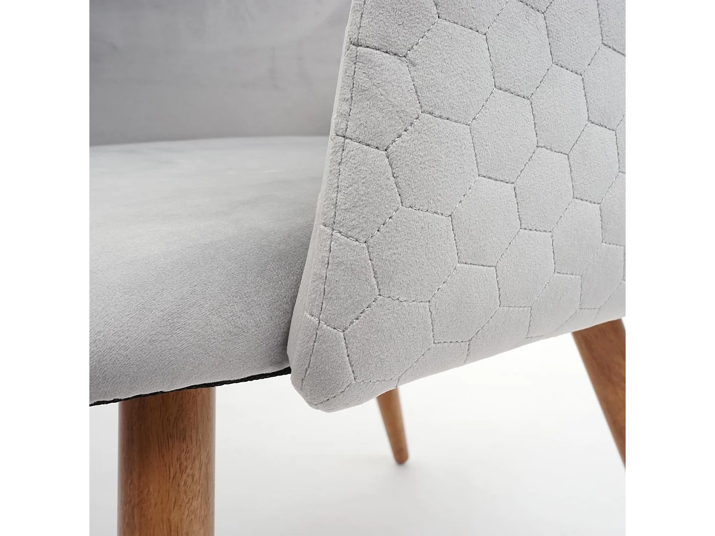 Chaise de salle à manger MCW-D71 (lot de 6),  velours gris clair