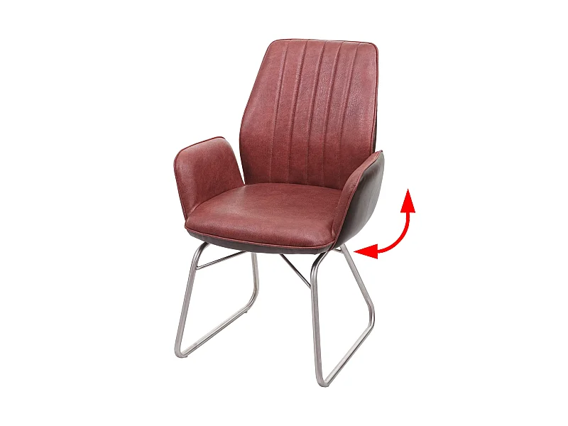 Sedia con seduta a dondolo MCW-G73 ecopelle tessuto marrone scamosciato