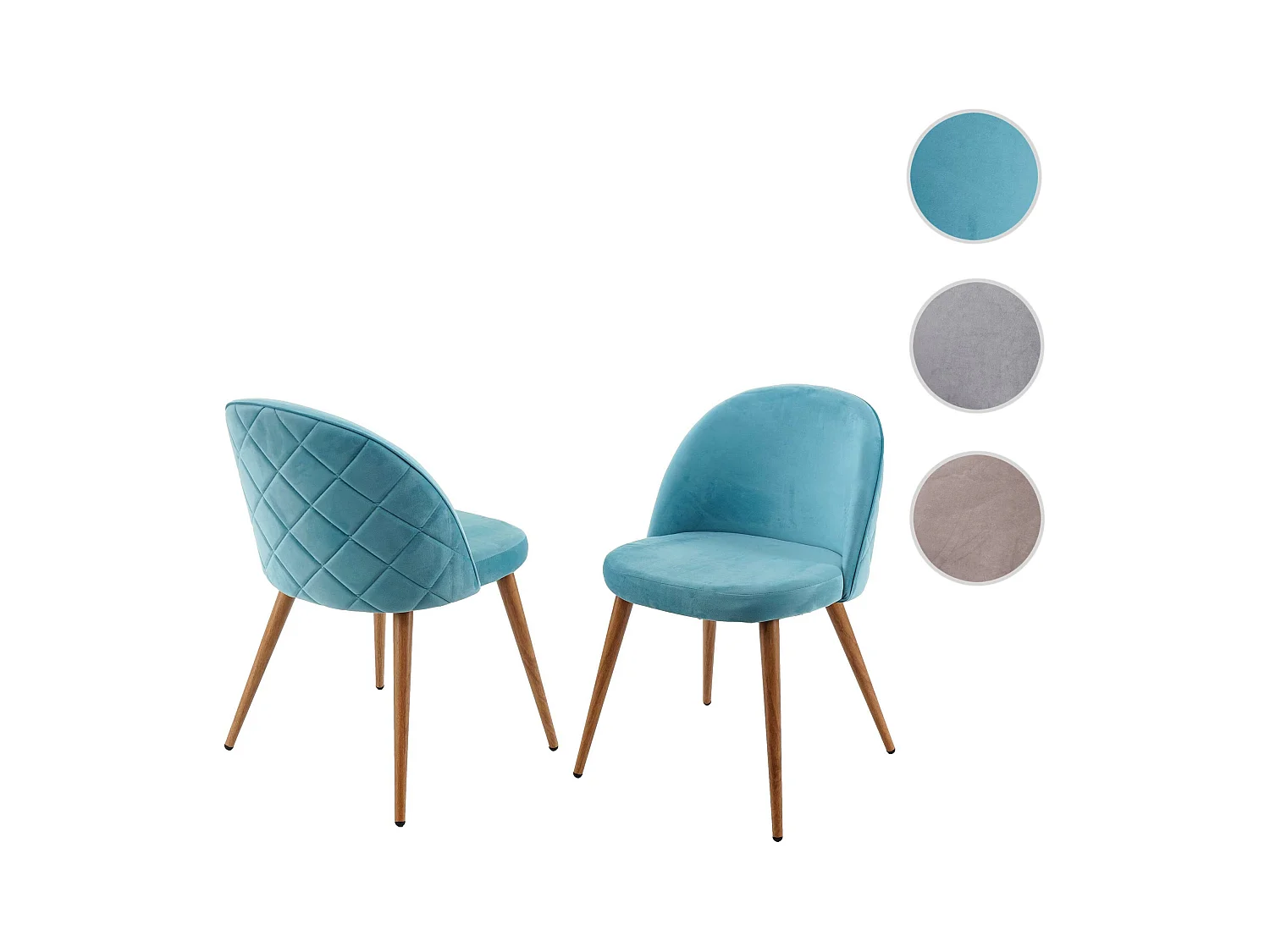 Silla de comedor MCW-D53 (set de 2),  turquesa