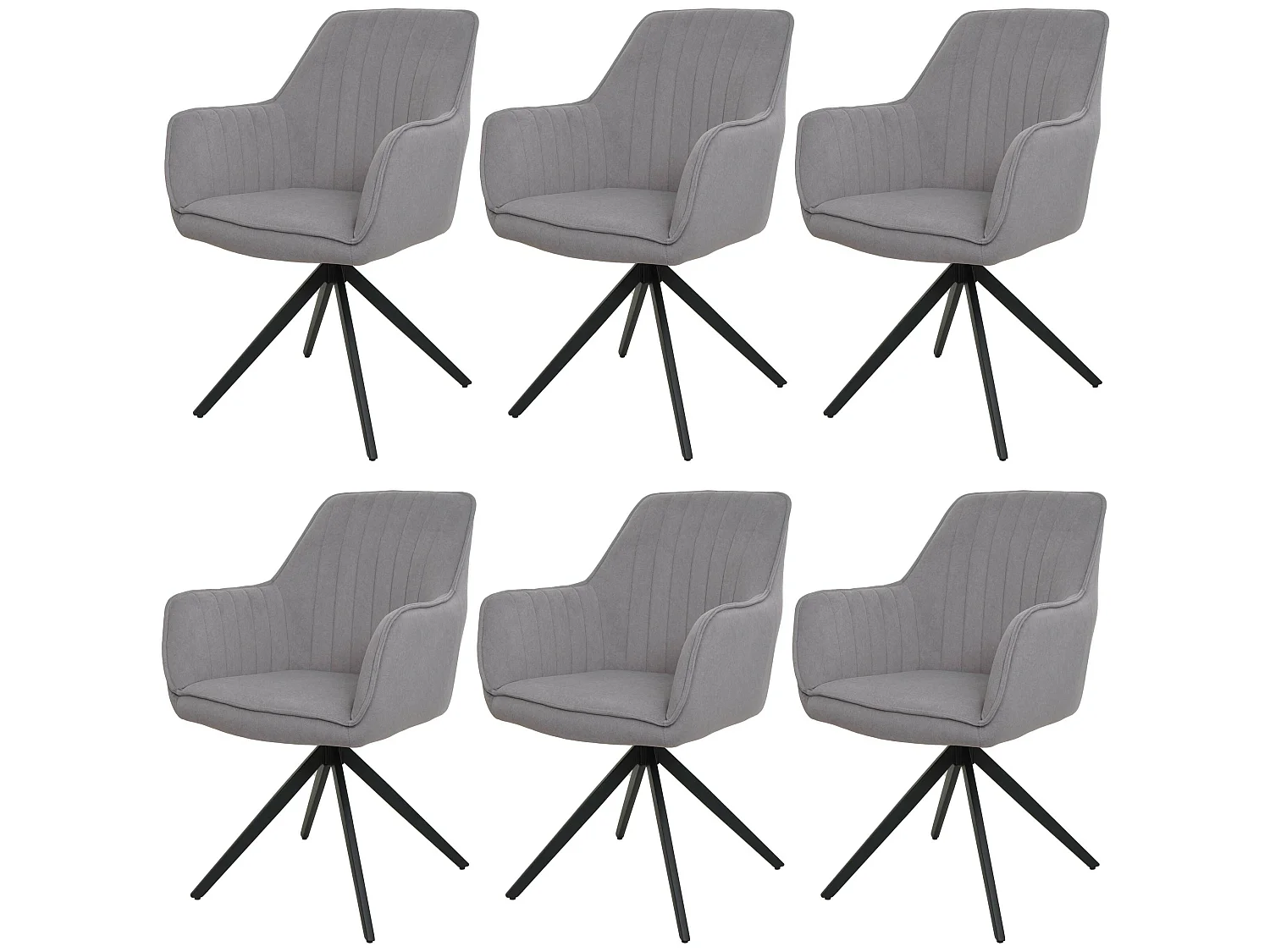 MCW-L79 eetkamerstoel (set van 6),  lichtgrijs