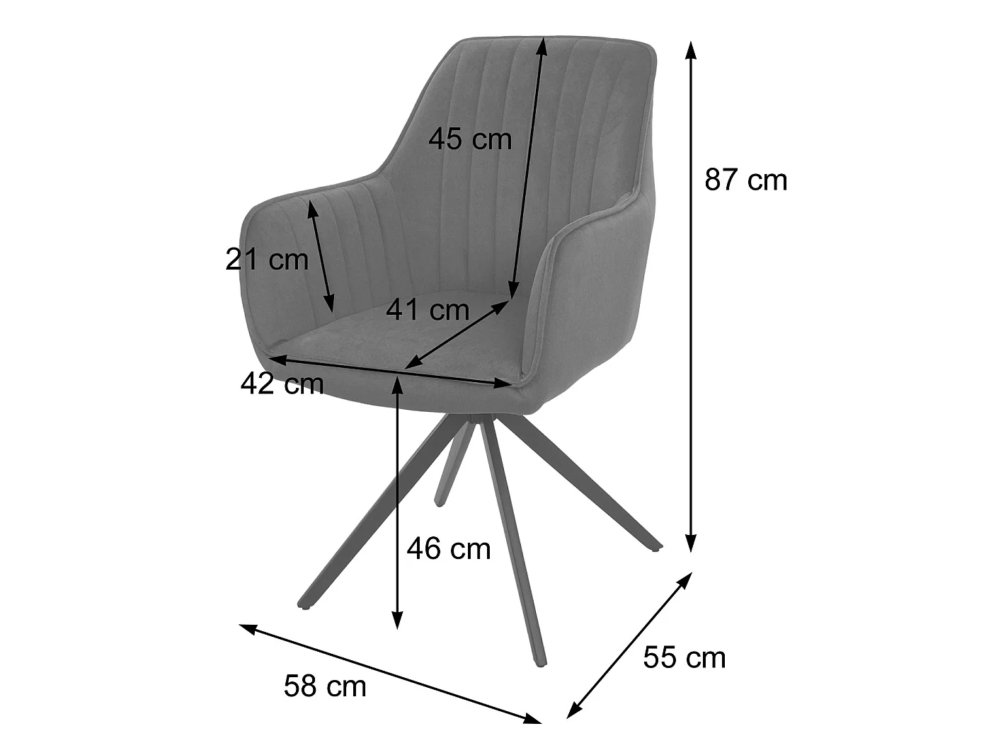 Dining chair MCW-L79 (set of 6),  light grey