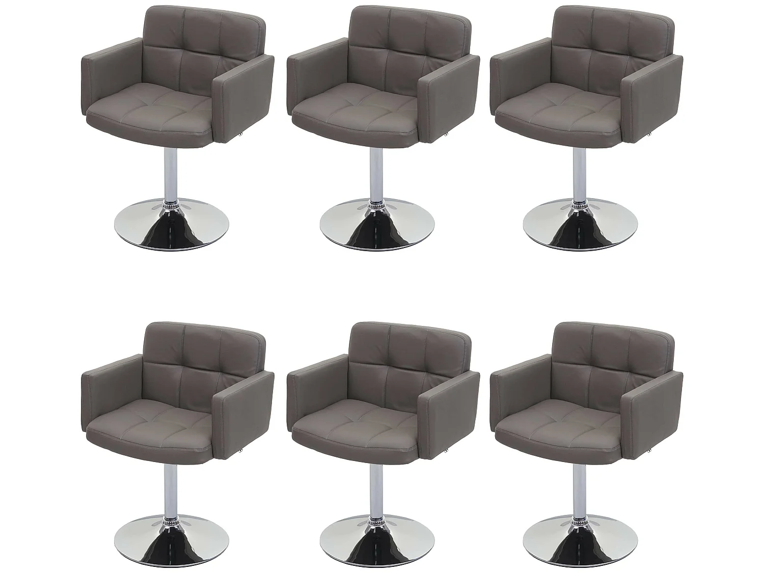 Eetkamerstoel Houston (set van 6),  taupe-grijs