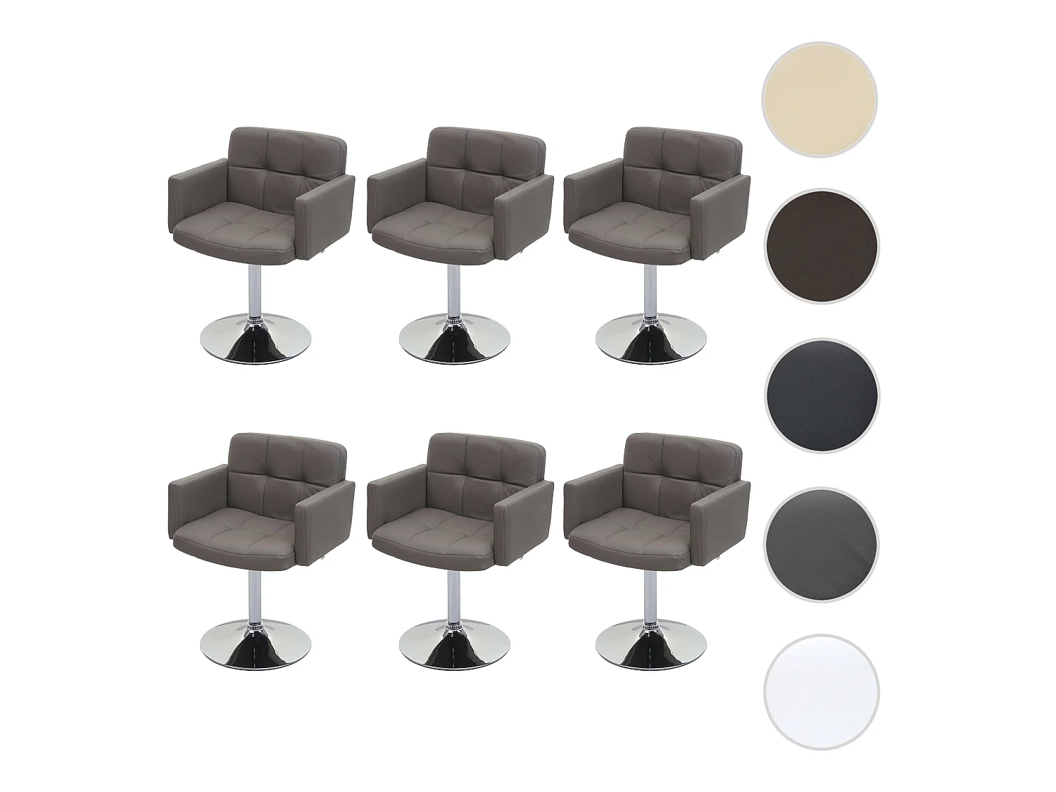Silla de comedor Houston (juego de 6),  gris topo
