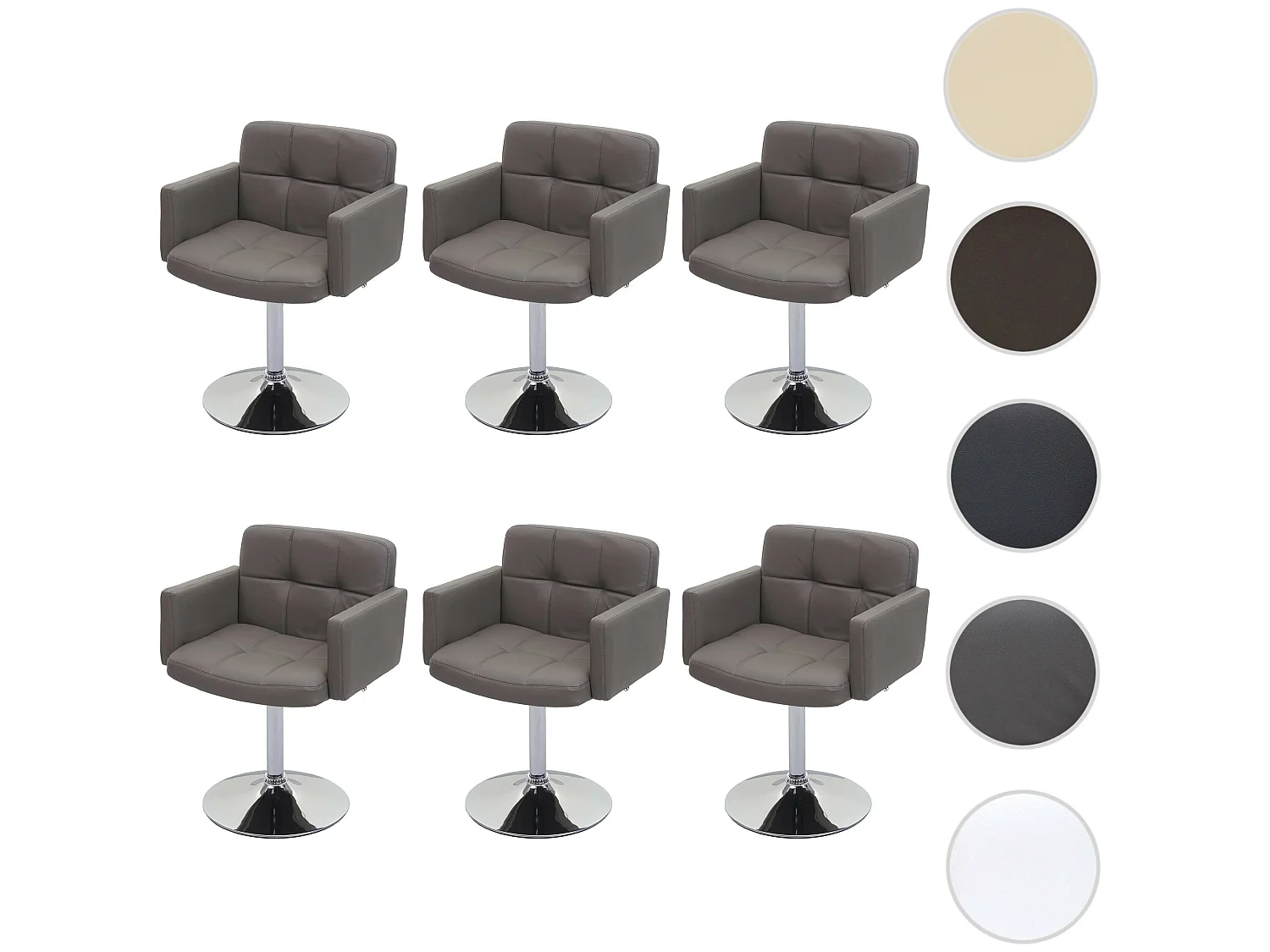 Chaise de salle à manger Houston (lot de 6),  taupe-gris