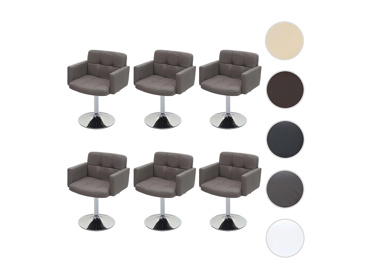 Chaise de salle à manger Houston (lot de 6),  taupe-gris