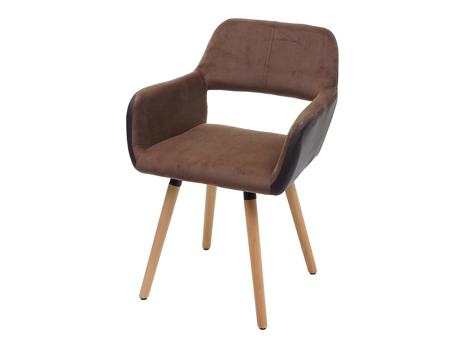 Chaise de salle à manger MCW-A50 II,  similicuir/ tissu, marron clair, pieds clairs