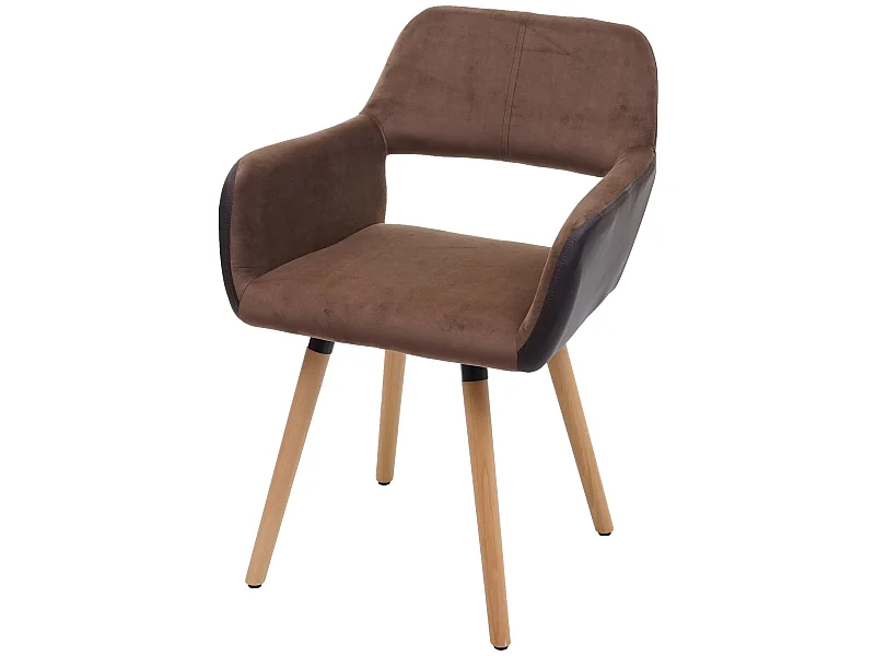 Esszimmerstuhl MCW-A50 II, Kunstleder/Stoff, hellbraun, helle Beine