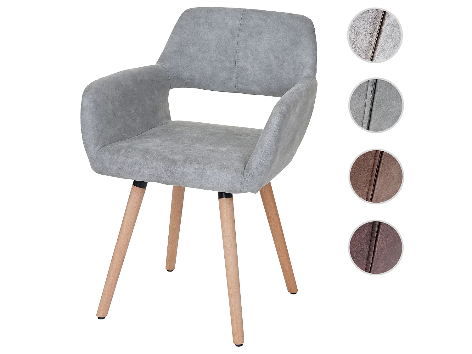 Silla de comedor MCW-A50 II,  textil, vintage gris hormigón, patas ligeras