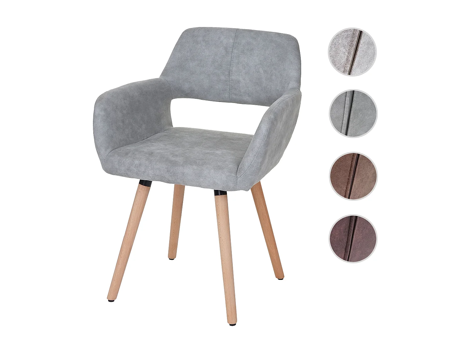 Chaise de salle à manger MCW-A50 II,  tissu, gris béton