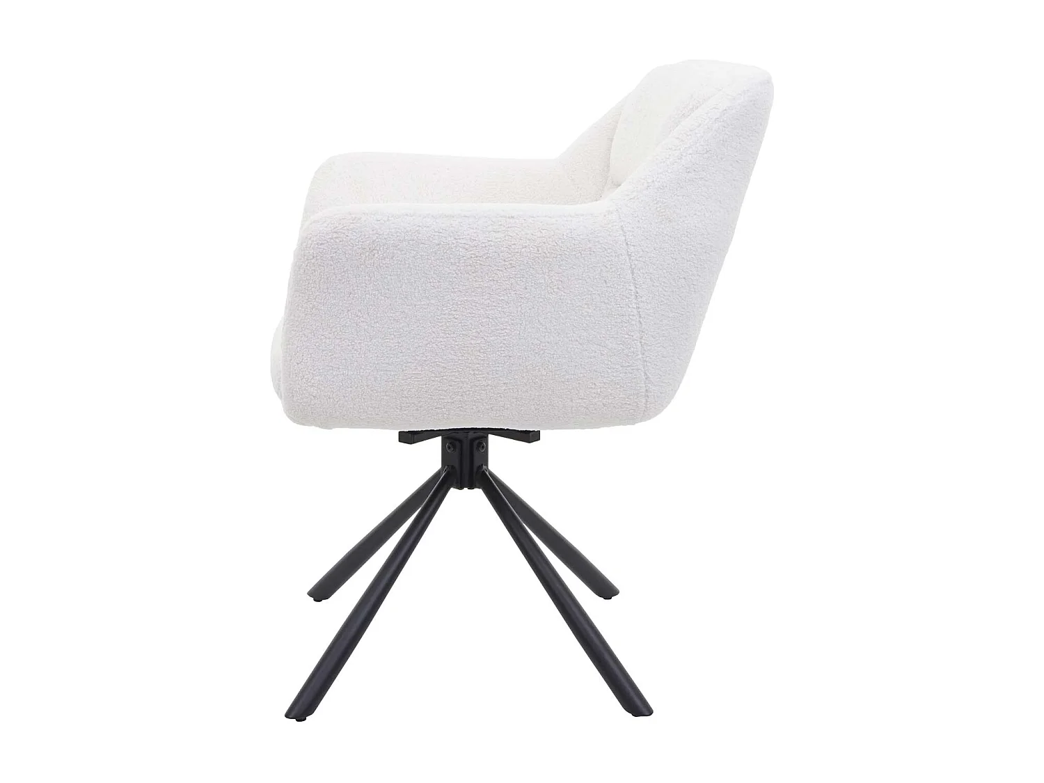 Silla de comedor MCW-K33 (juego de 6),  bouclé-blanco