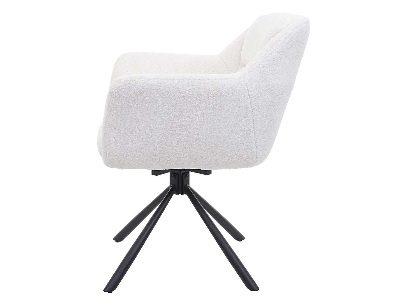 Chaise de salle à manger MCW-K33 (lot de 6),  bouclé-blanc