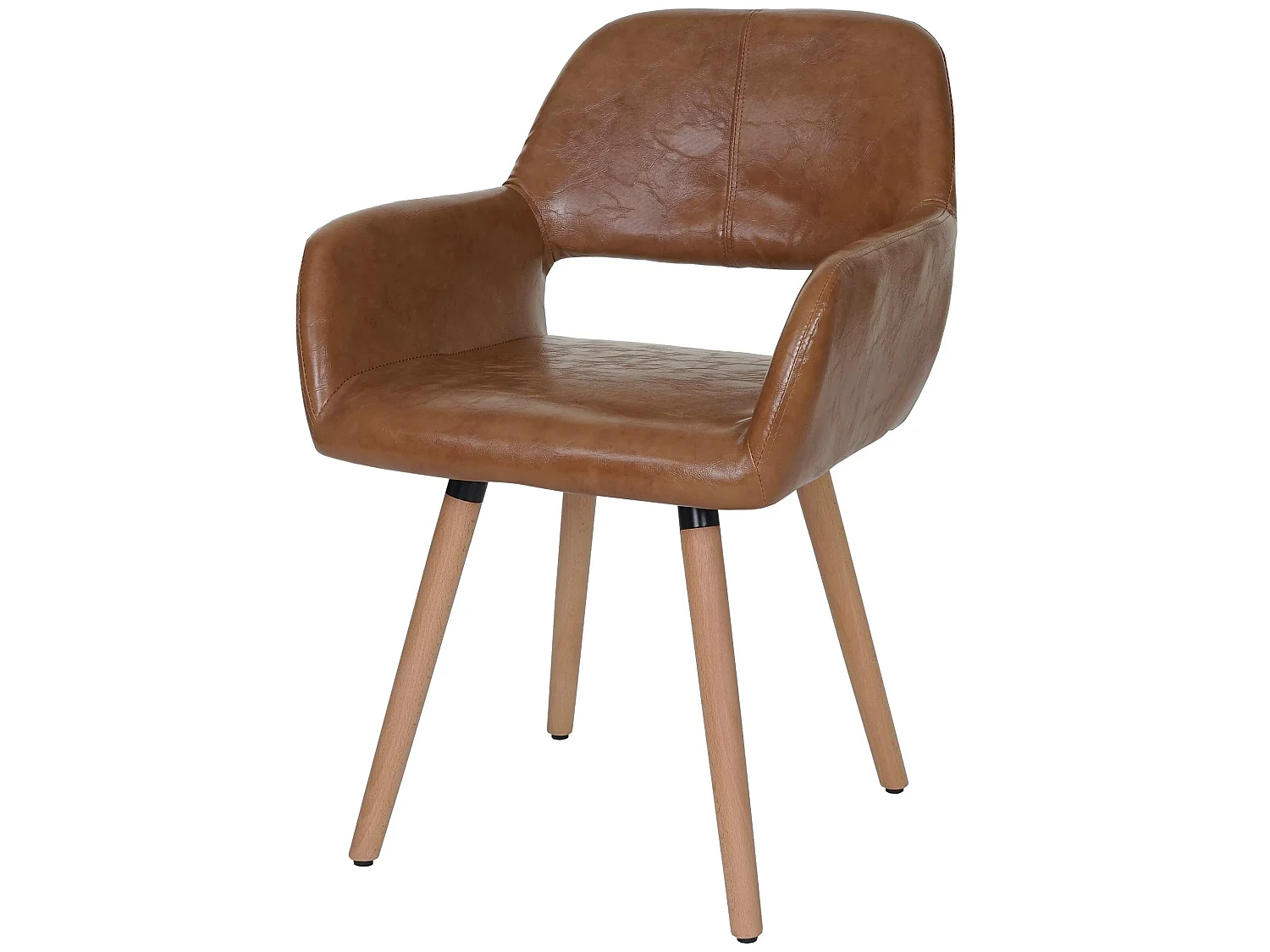 Eetkamerstoel MCW-A50 II,  imitatieleer, imitatiesuède, lichtgekleurde poten