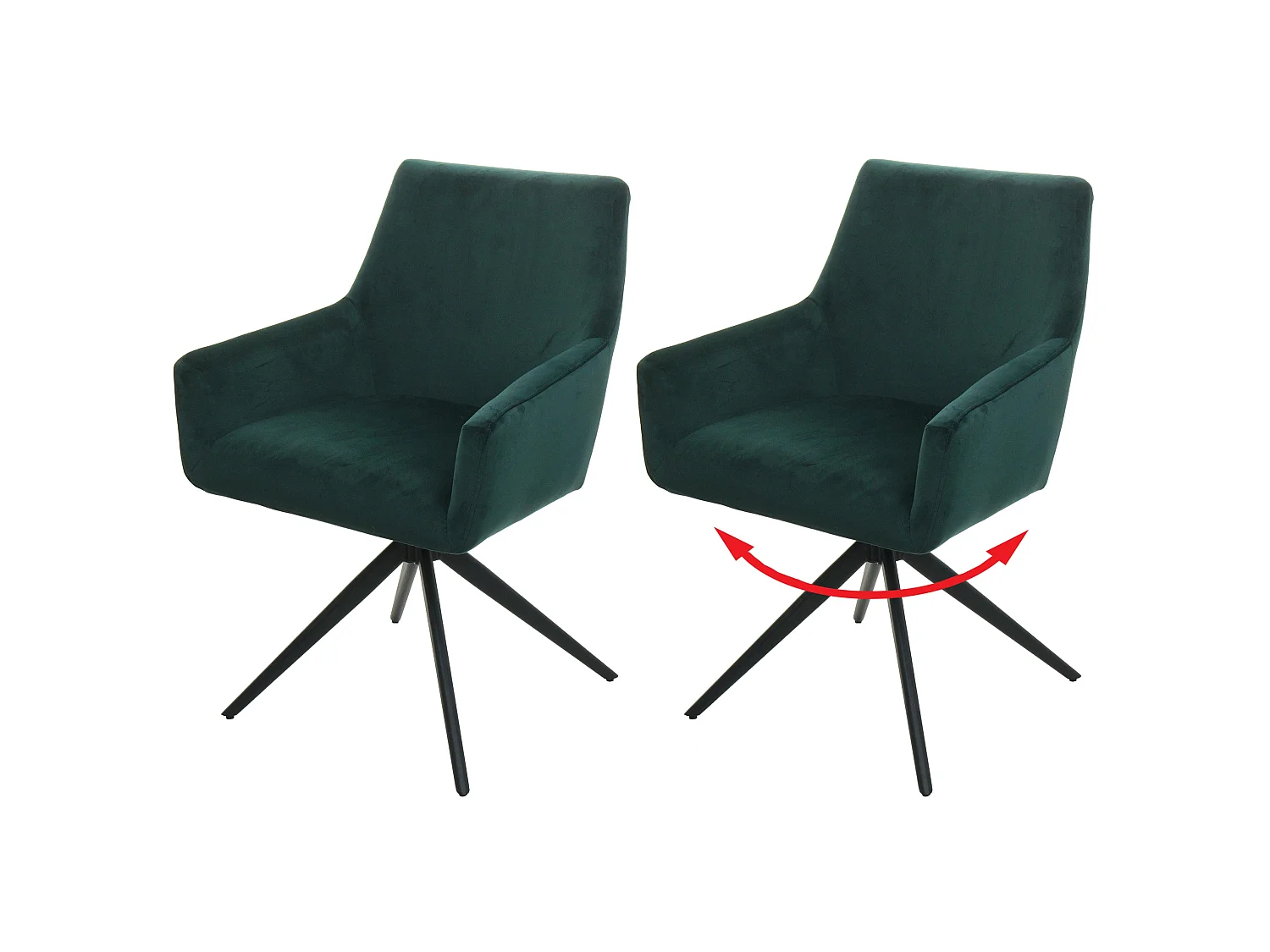 Chaise de salle à manger MCW-L91 (lot de 2),  vert