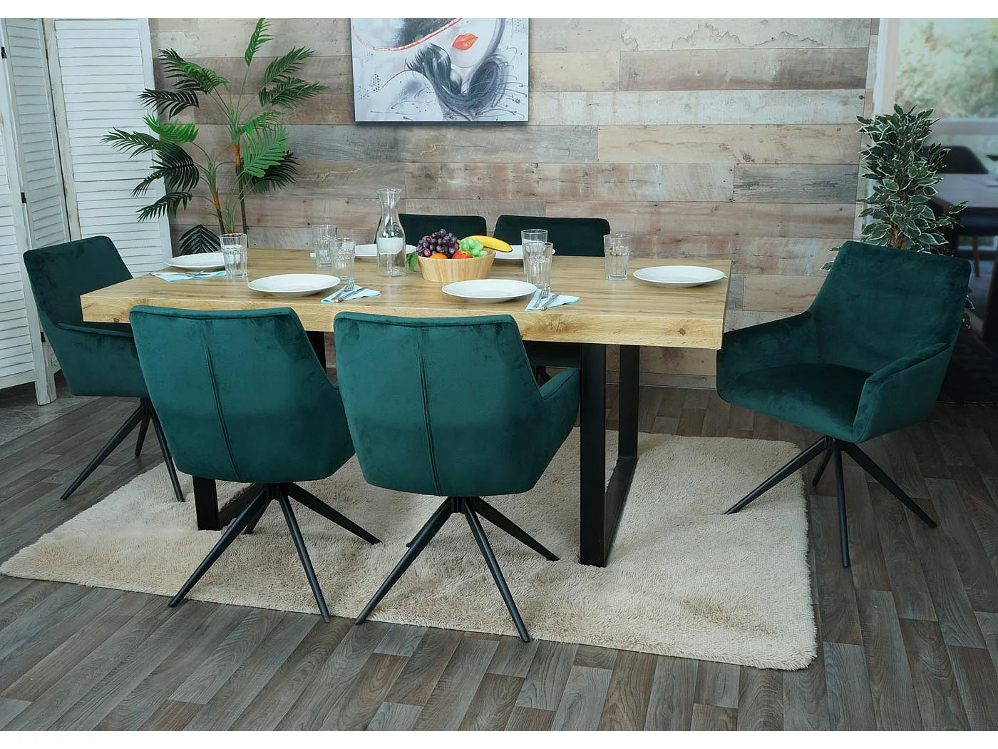 Chaise de salle à manger MCW-L91 (lot de 2),  vert