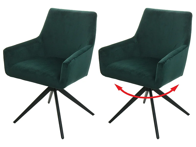 Chaise de salle à manger MCW-L91 (lot de 2),  vert