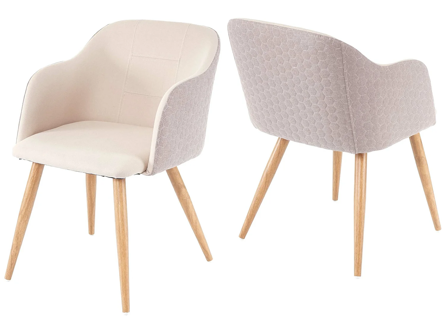 Eetkamerstoel MCW-D71 (set van 2),  crème-beige