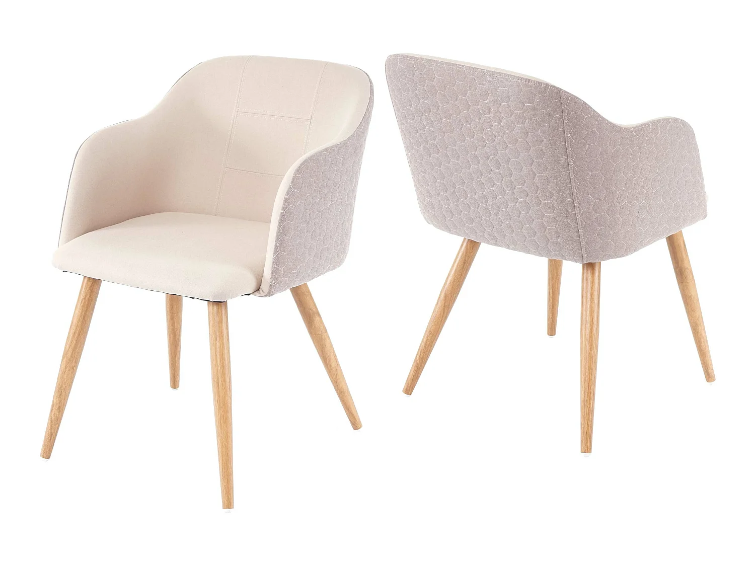 Chaise de salle à manger MCW-D71 (lot de 2),  couleur crème-beige