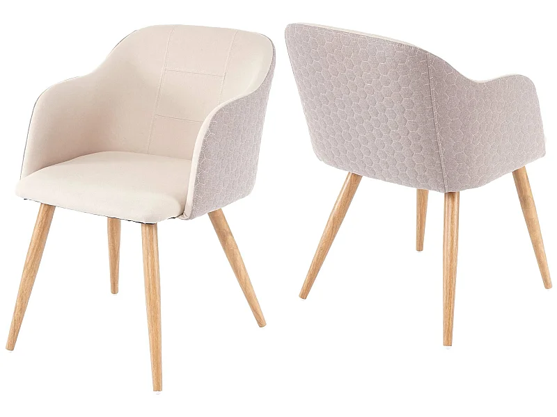 Chaise de salle à manger MCW-D71 (lot de 2),  couleur crème-beige
