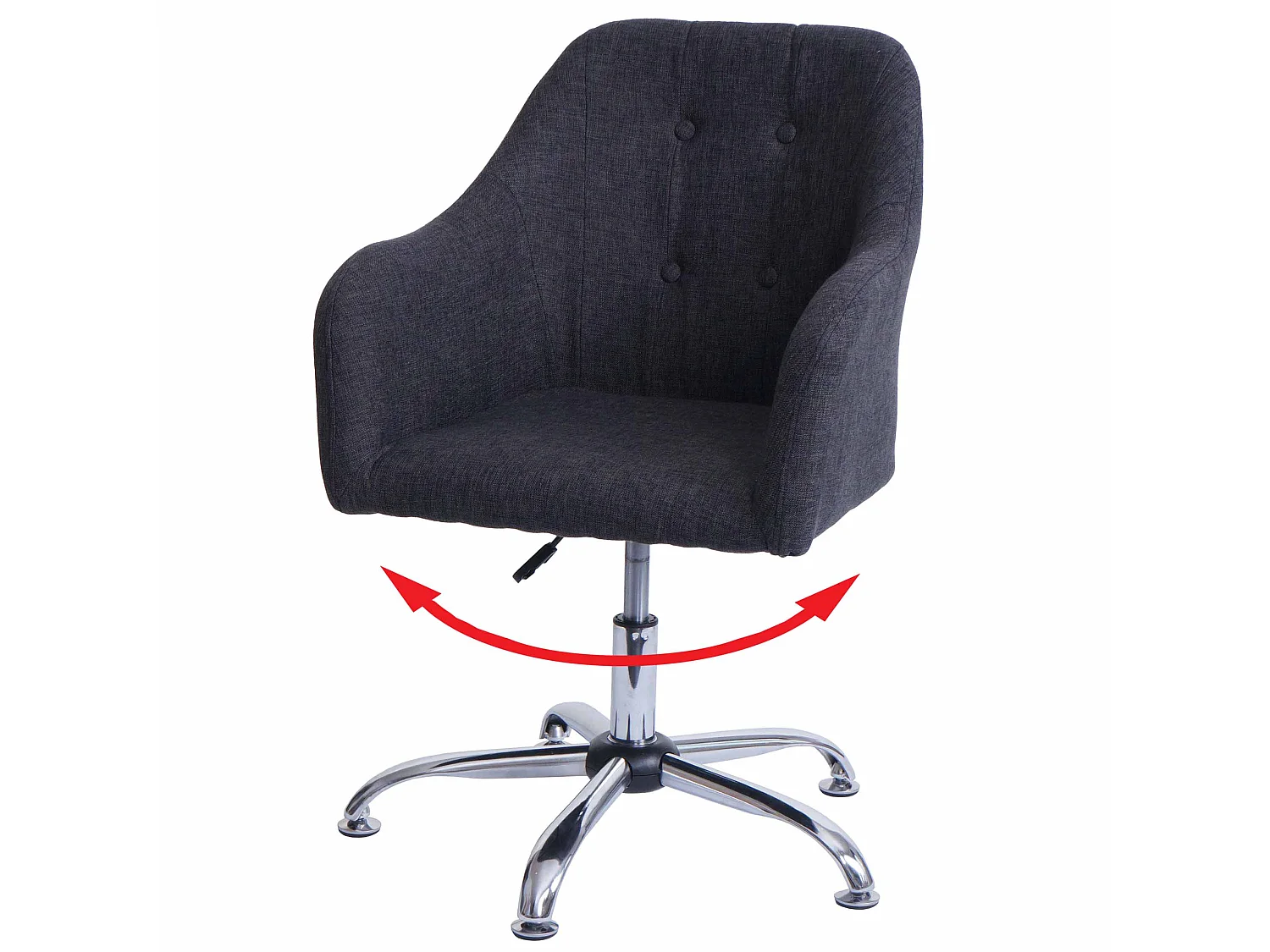 Esszimmerstuhl MCW-L92, Stoff/Textil dunkelgrau