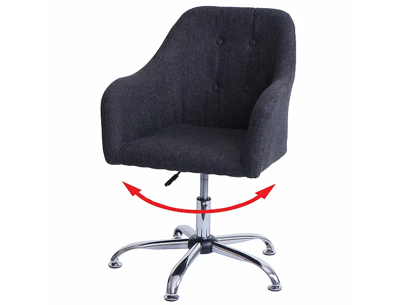 Esszimmerstuhl MCW-L92, Stoff/Textil dunkelgrau