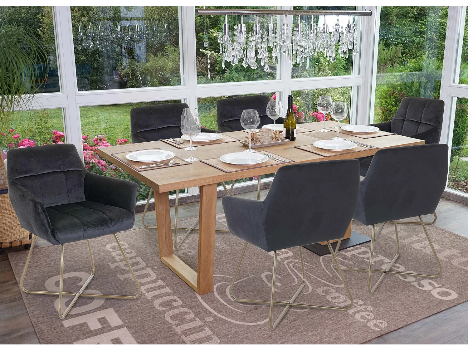 Silla de comedor MCW-F37 (juego de 6),  negro