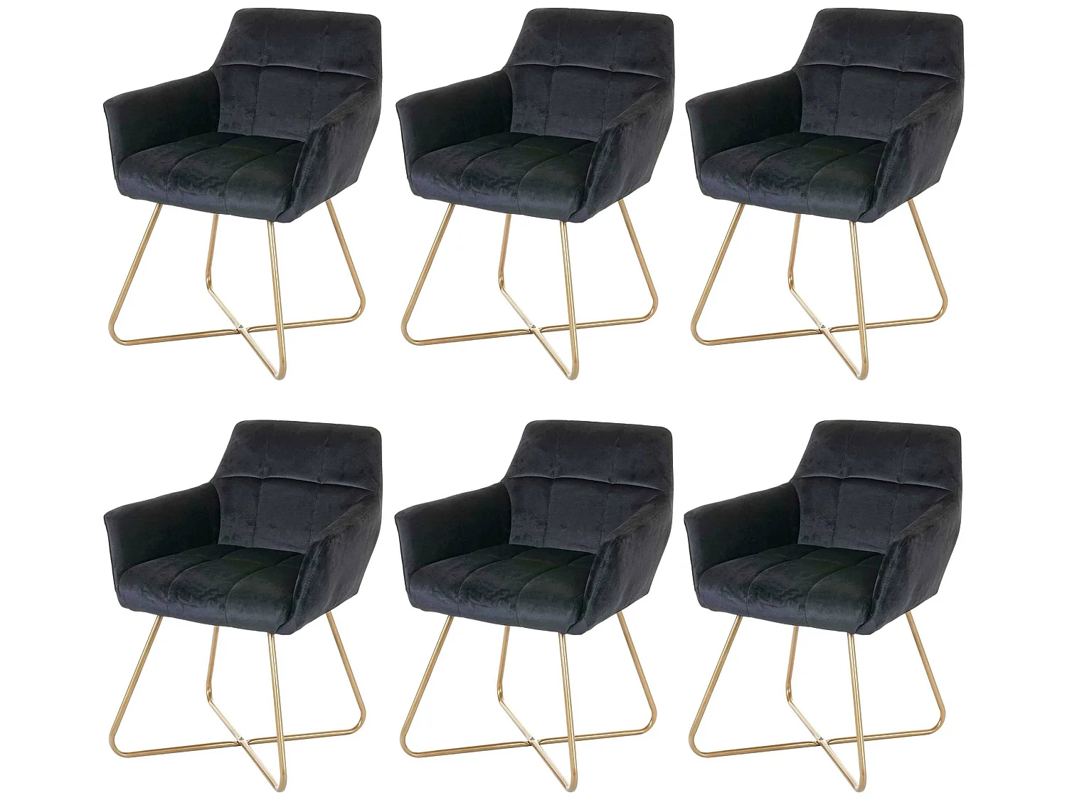 Silla de comedor MCW-F37 (juego de 6),  negro