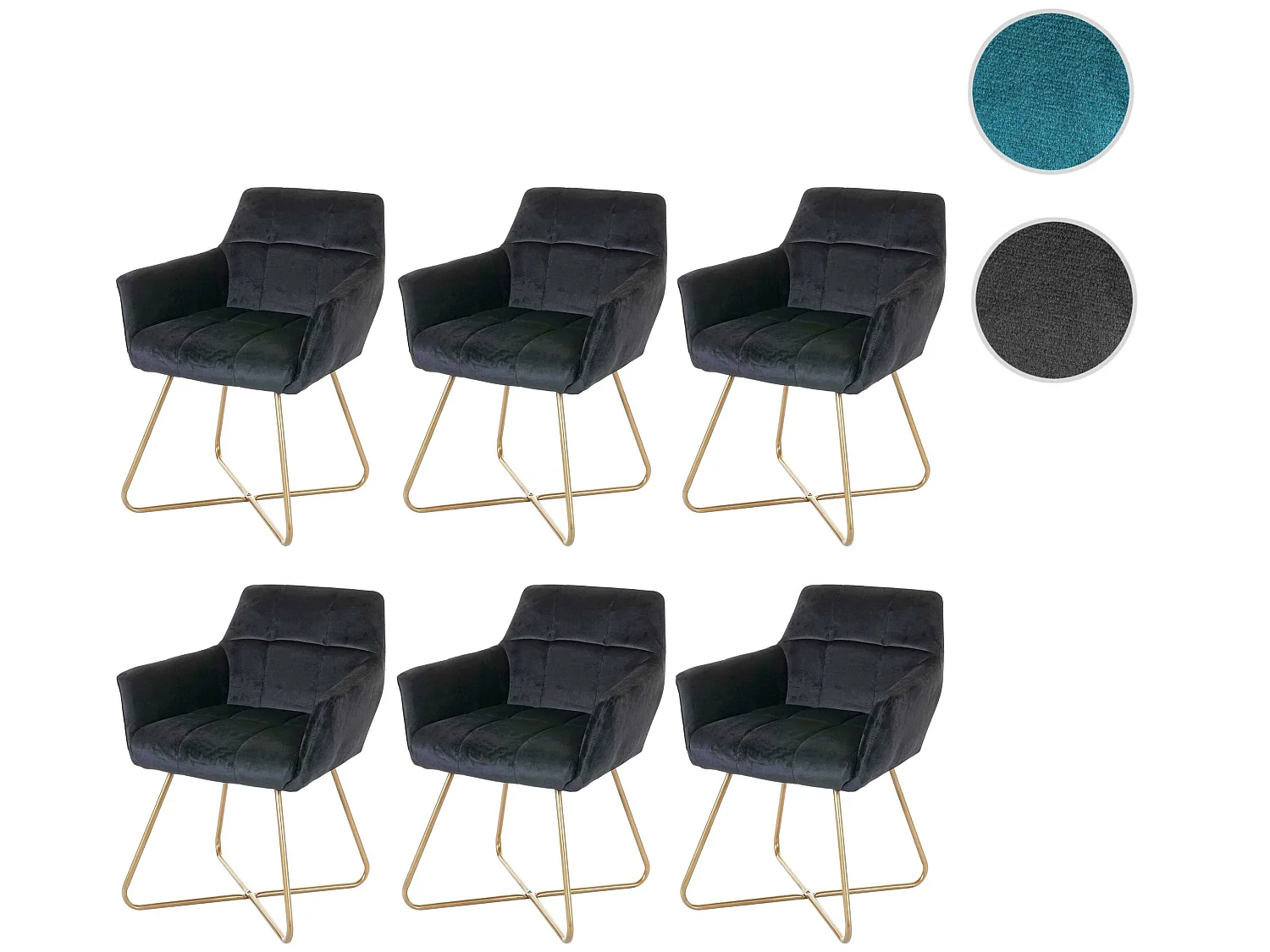 Silla de comedor MCW-F37 (juego de 6),  negro