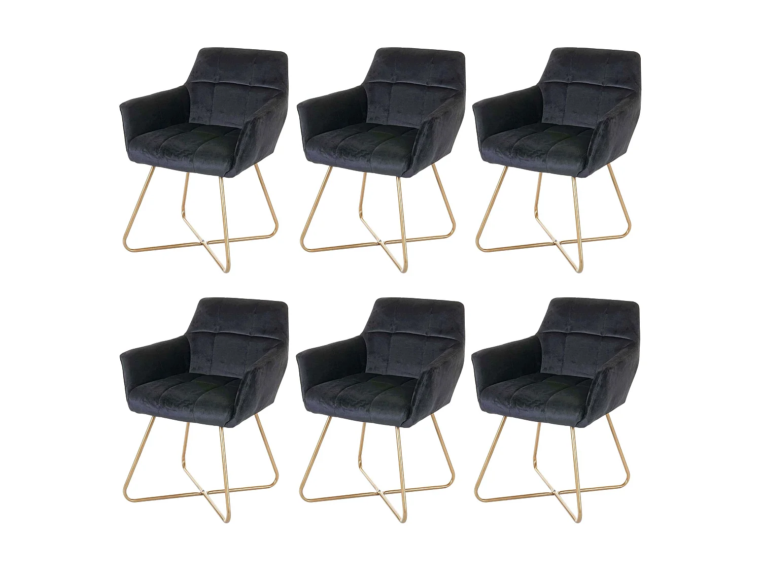 Silla de comedor MCW-F37 (juego de 6),  negro