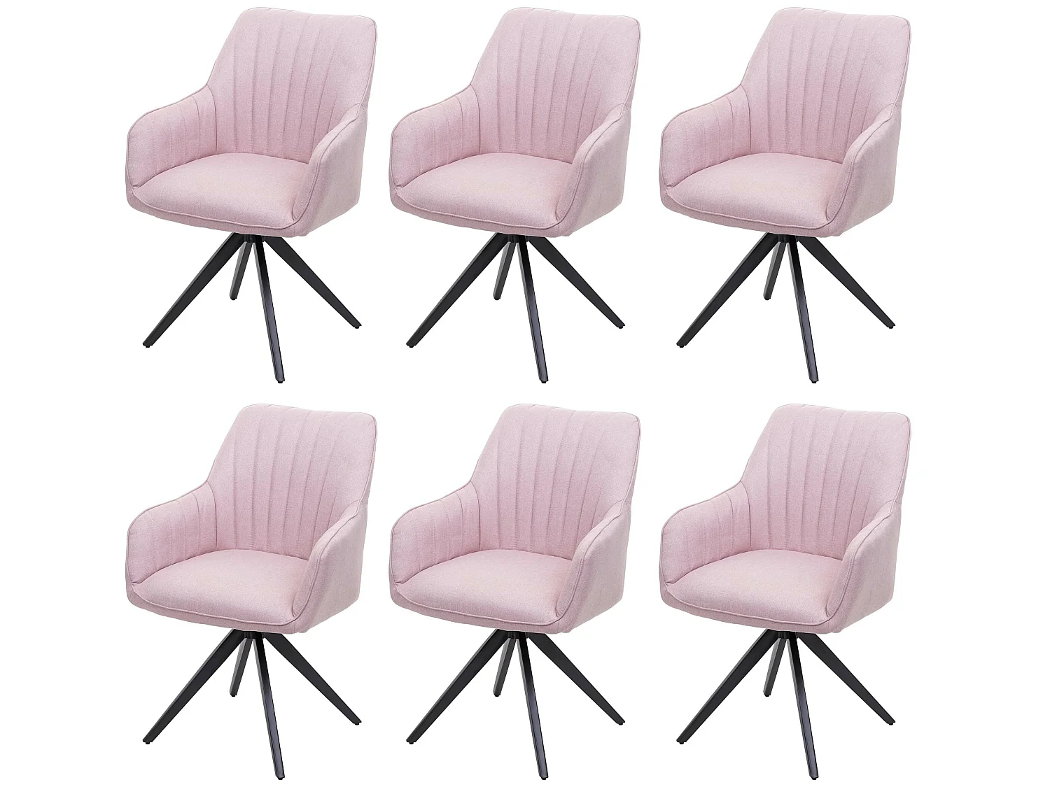 Eetkamerstoel MCW-H73 (set van 6),  roze