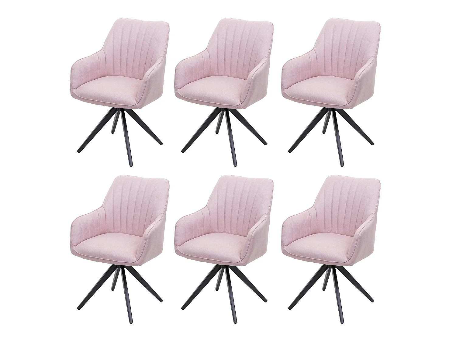 Chaise de salle à manger MCW-H73 (lot de 6),  rose