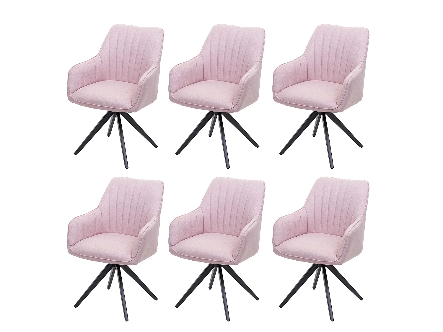 Chaise de salle à manger MCW-H73 (lot de 6),  rose