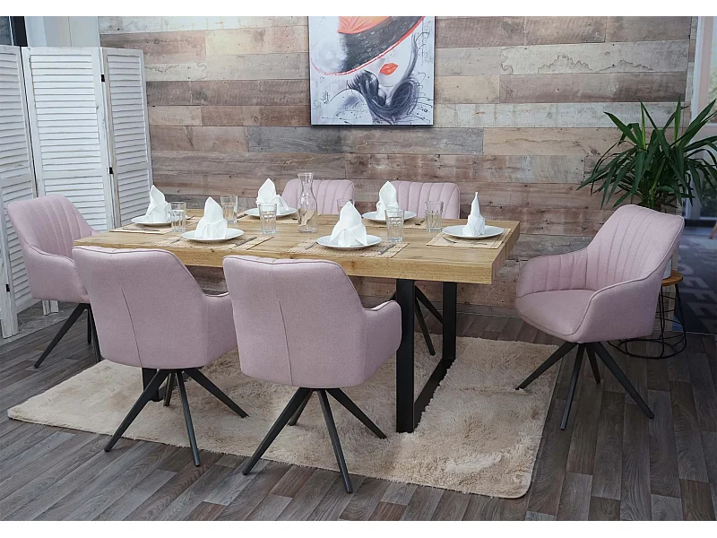 Chaise de salle à manger MCW-H73 (lot de 6),  rose