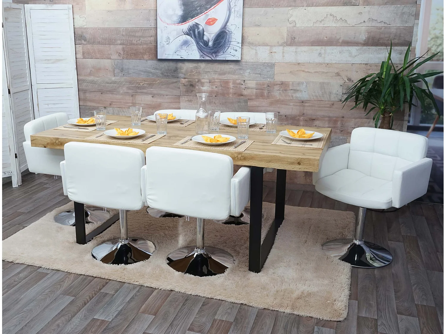 Chaise de salle à manger Houston (lot de 6),  blanc