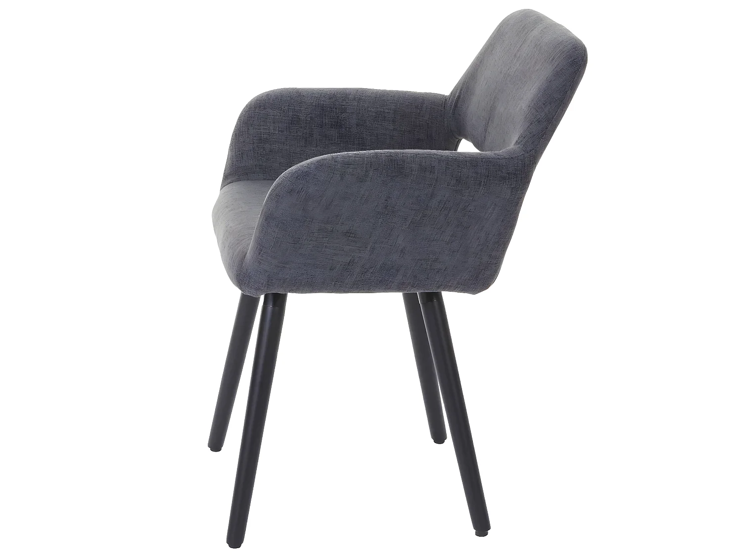 Sedia sala da pranzo soggiorno cucina MCW-A50 II design retro legno tessuto grigio gambe scure