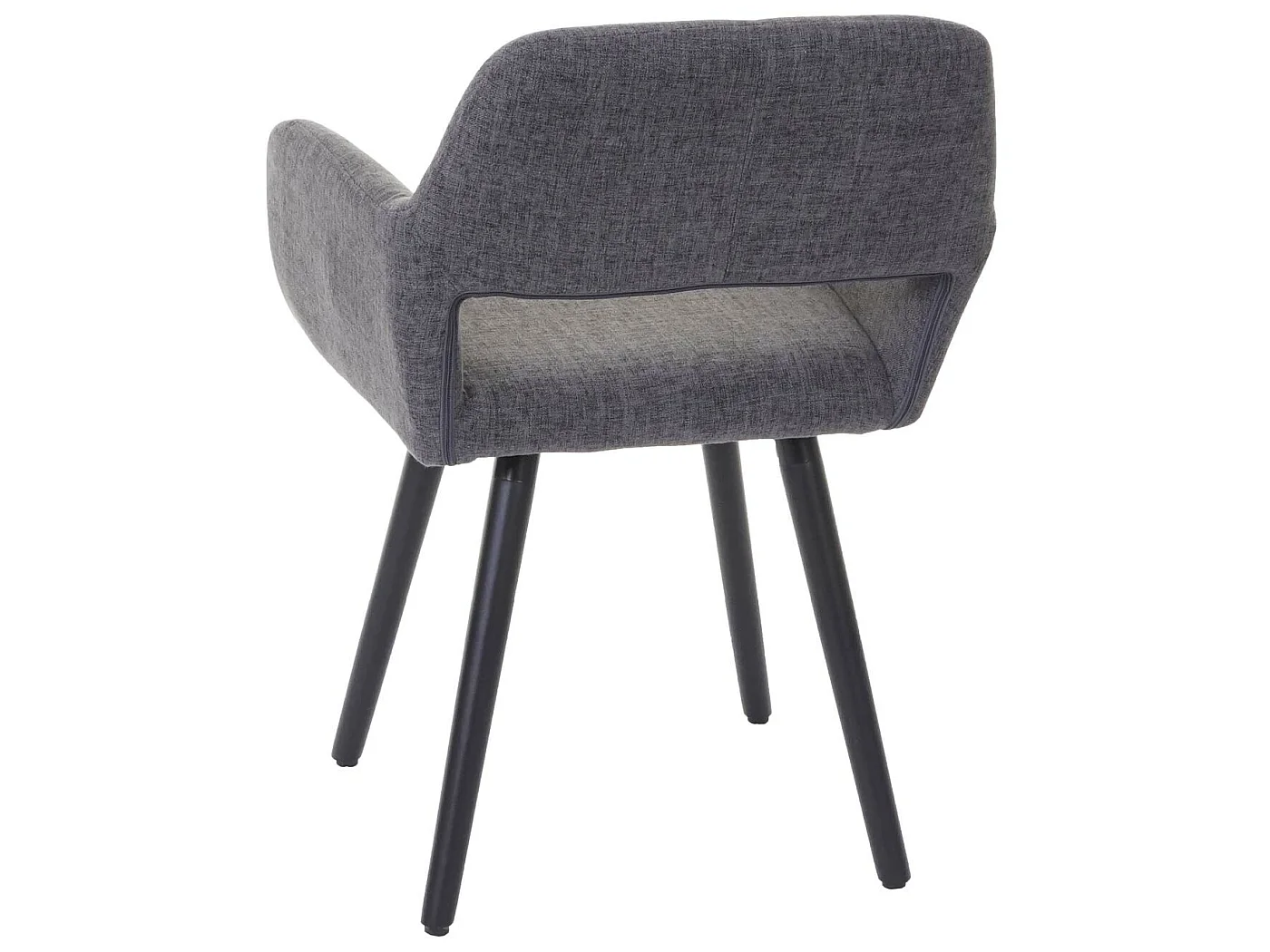 Sedia sala da pranzo soggiorno cucina MCW-A50 II design retro legno tessuto grigio gambe scure