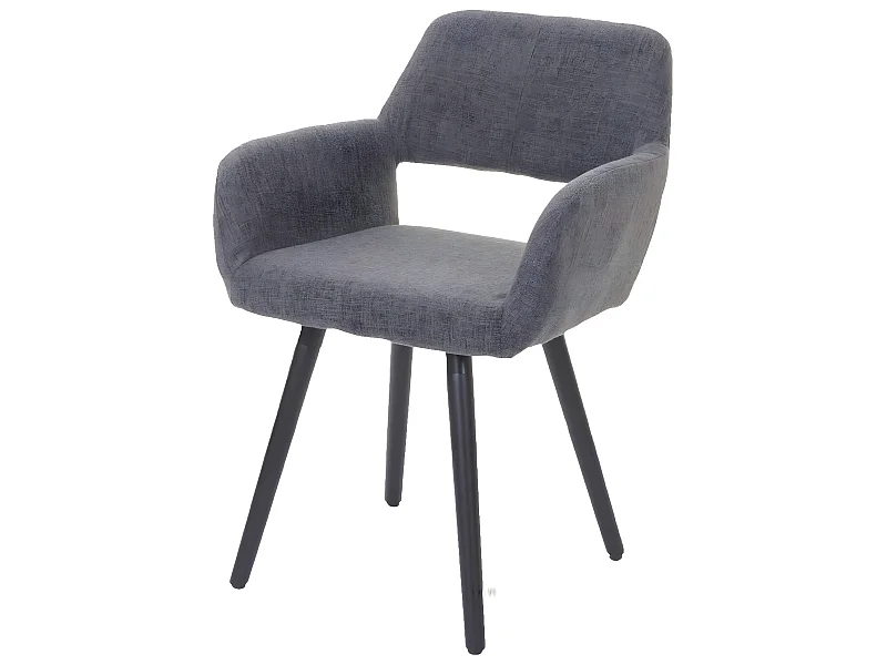 Chaise de salle à manger MCW-A50 II,  tissu, gris, pieds foncés