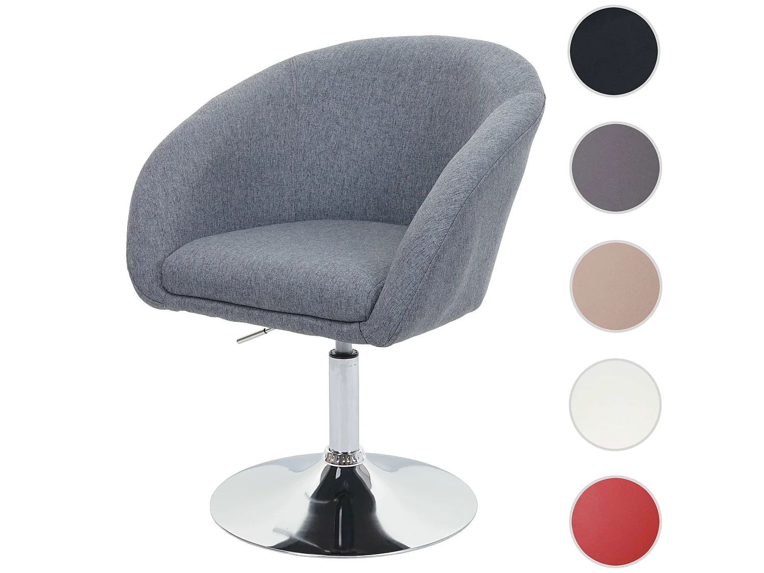 Chaise de salle à manger MCW-F19,  tissu gris-foncé