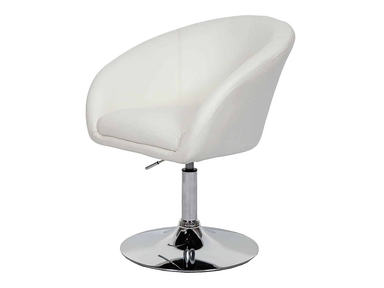 Chaise de salle à manger MCW-F19,  similicuir blanc