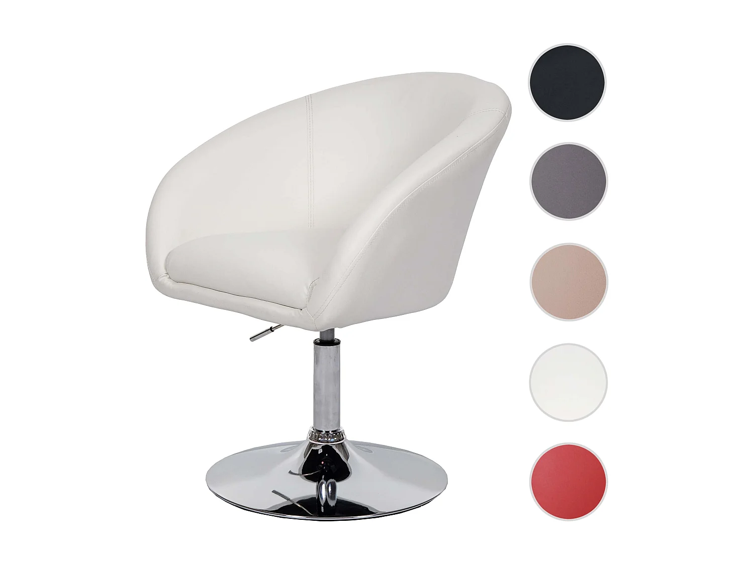 Eetkamerstoel MCW-F19,  kunstleer wit