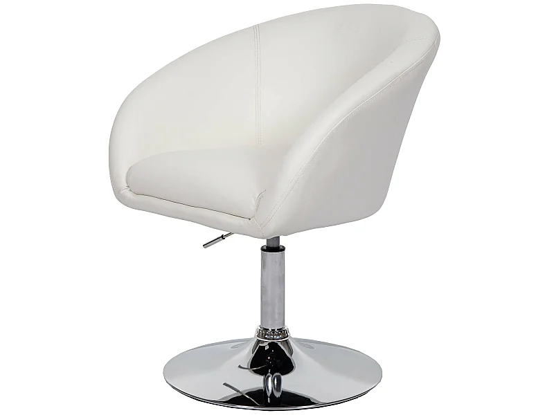 Chaise de salle à manger MCW-F19,  similicuir blanc